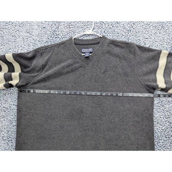 Vintage Lands End Fleece Sweatshirt Size XL V Neck Pullover 90s Y2K Outdoor Gray - Picture 8 of 11